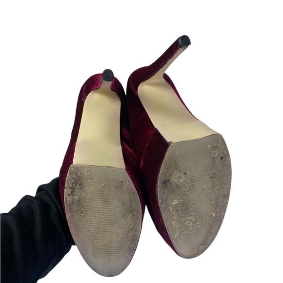 Red Velvet 10 M Stilettos with cushioned soles and ankle strap very sexy - Picture 7 of 8